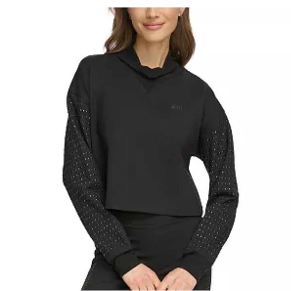 DKNY black XL sweater with black rhinestones on sleeves